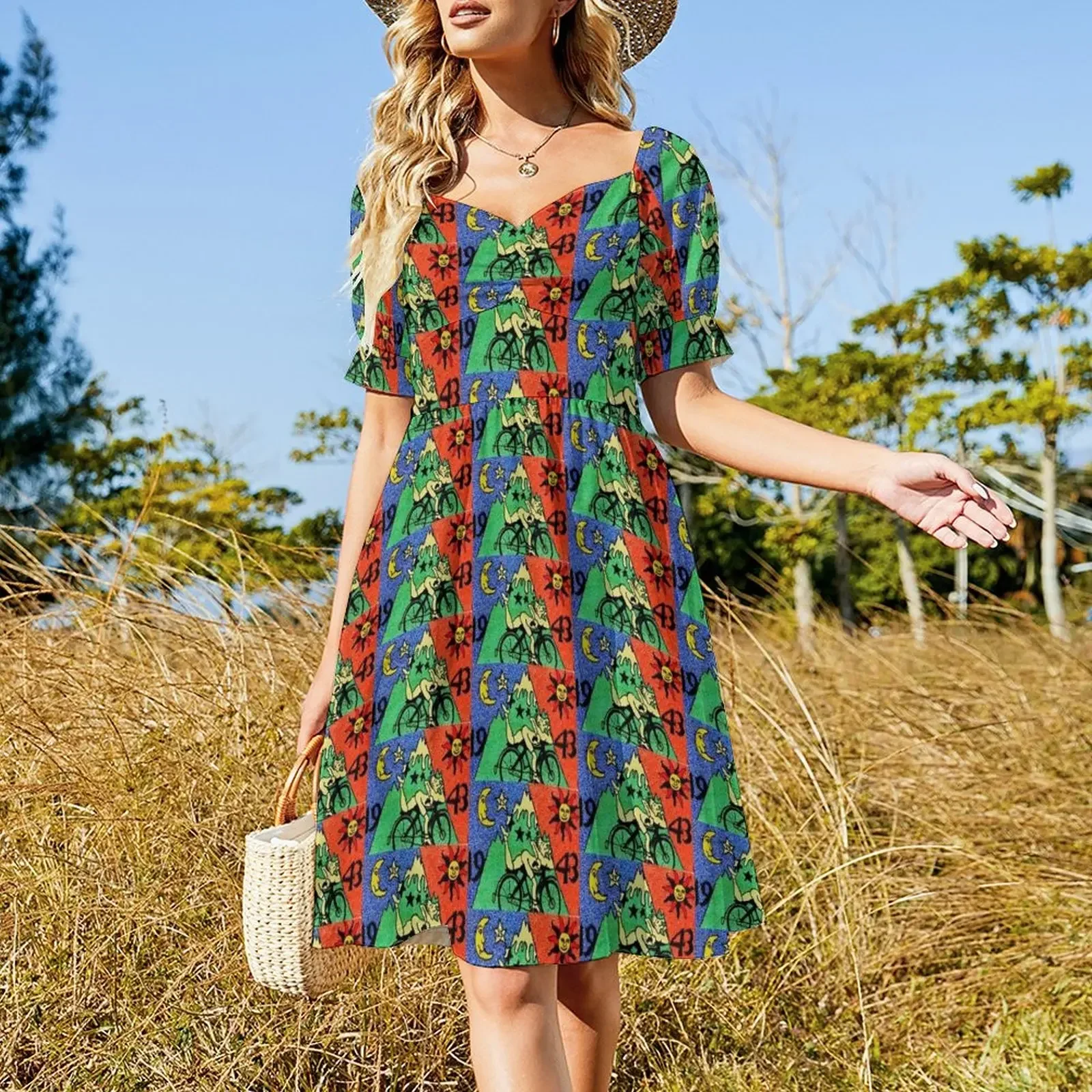 Bike Day Short-Sleeved Dress Clothing Beachwear Dress for girls