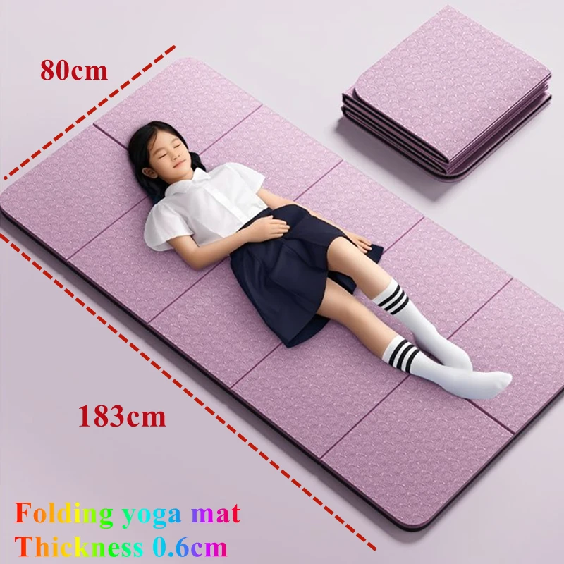 

Home Exercise Floor Mat 183*80cm Folding Mat 6mm Thick Widen Portable Yoga Mat Foldable Easy Storage for Travel Yoga Pilates
