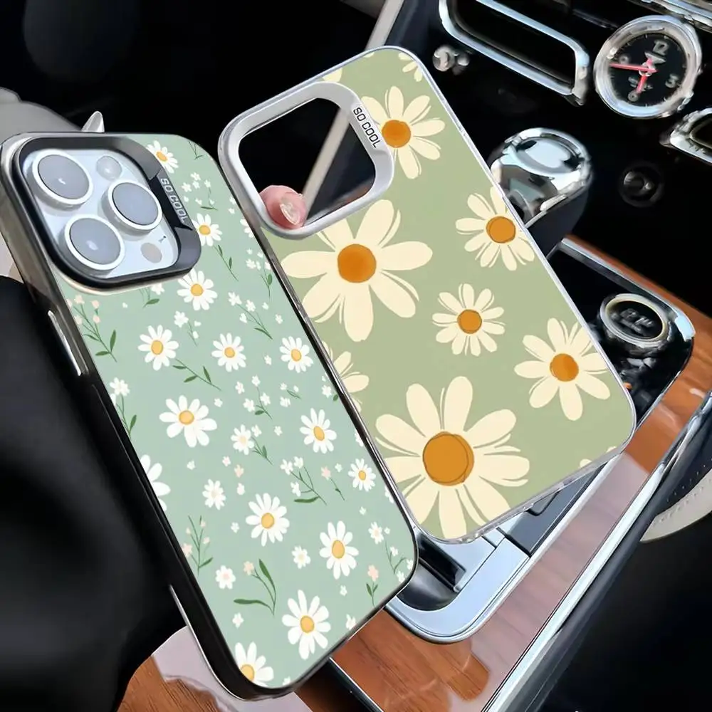 

Common Daisy Phone Case For iPhone 16,15,14,13,12,11,Mini,Pro,MAX Black Matte Shockproof Cover