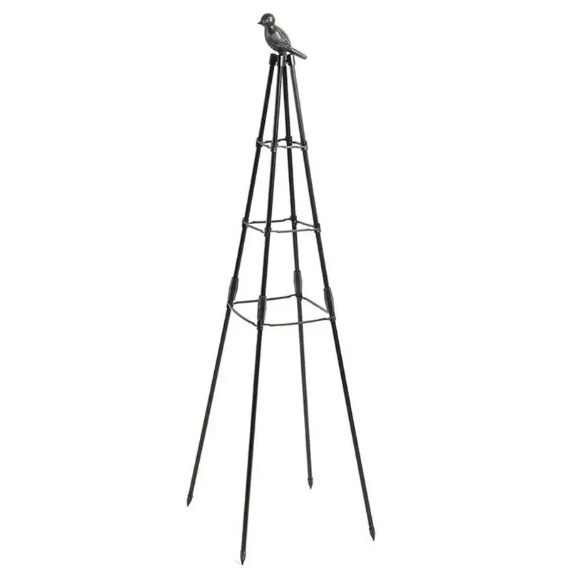 

Potted Garden Obelisk Trellis Plant Support for Potted Plants With Bird Sculpture Flower Tower Climbing Stand Flower Support