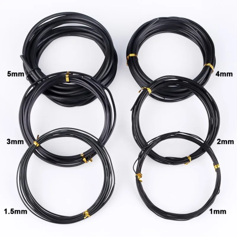 Total 5m (Black) Bonsai Wire Anodized Aluminum Bonsai Training Wire, 5 Sizes (1.0mm, 1.5mm, 2.0mm, 2.5mm, 3mm) For Plant Shapes