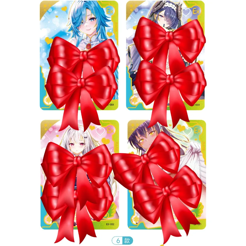 Girl Party Collection Cards Raiden Shogun Asuka Creative Starry Sky Rainbow Design Anime Exquisite Art Cards Kid Table Toy Gift