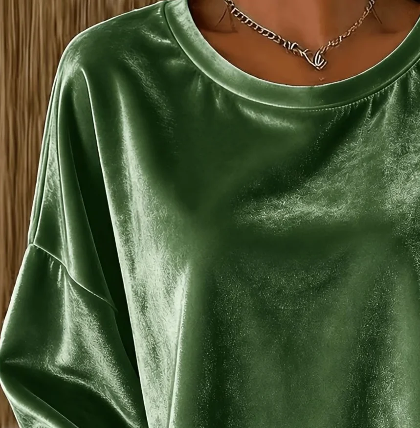 Loose Velvet Smooth Shirts Women Solid Color Long Sleeve Blouses Party Evening Nightclub Elegant Bottoming Shirt Top For Women