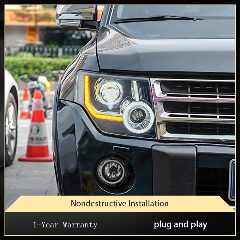 

Автомобильные фары для Mitsubishi Pajero V93 V87 V97, 2005-2021, модифицированные полностью светодиодные DRL, динамические линзы проектора, инструменты, аксессуары