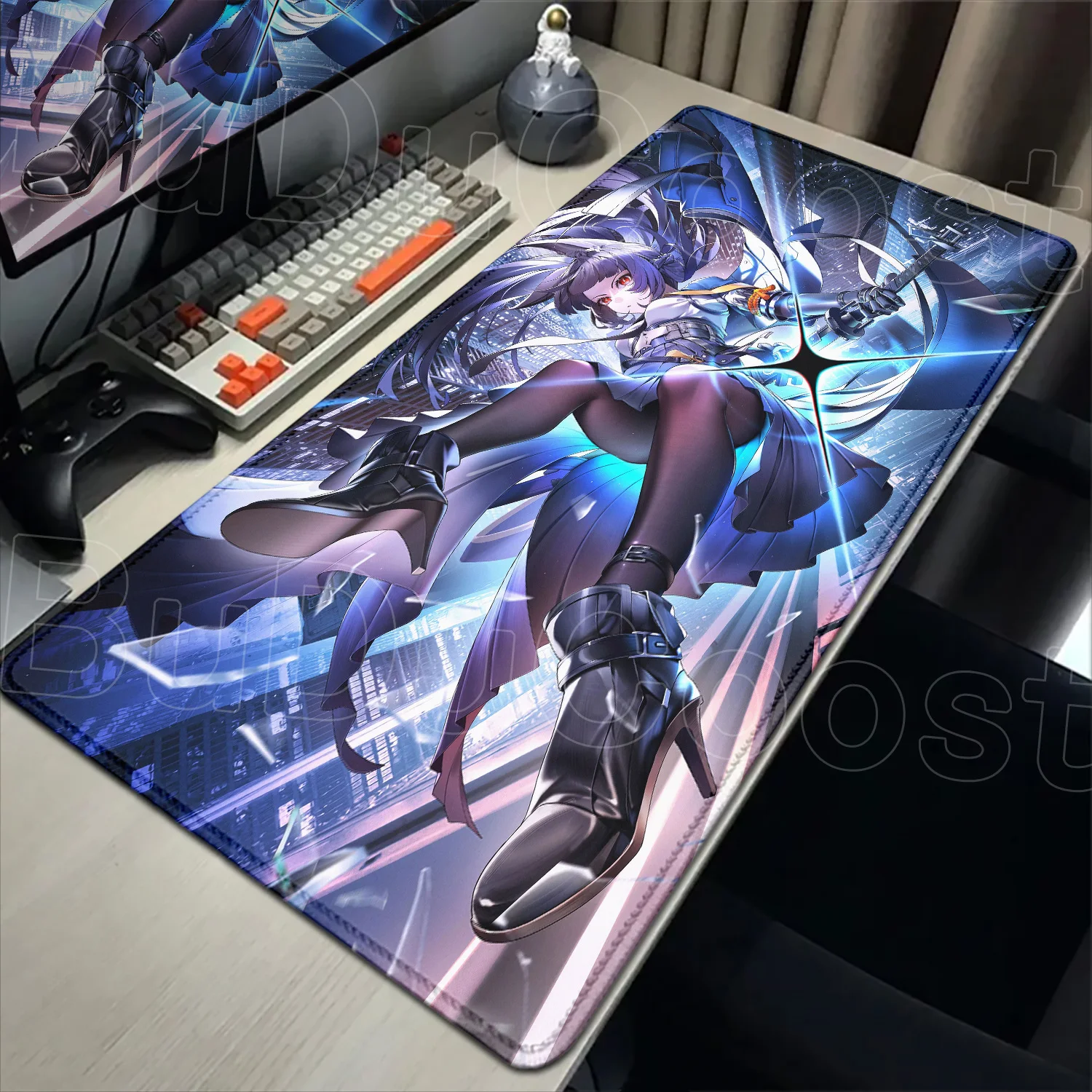 Rutschfeste Büro-PC-Tastaturmatte Groß XXL Gaming-Zubehör Programmierer-Mauspad Zenless Zone Zero Hoshimi Miyabi Spiel-Mauspad – Detail 10