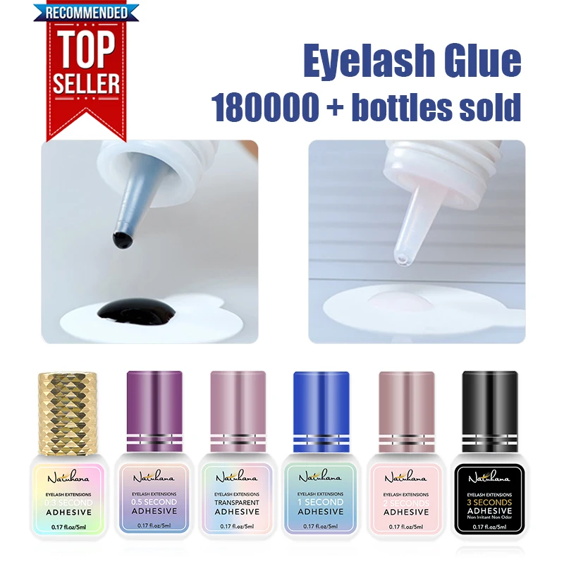 NATUHANA 5ml řasa lepidlo odborný 0.5S postit se schnoucí řasy lepidlo dlouhé namyšlený lepidlo pro eyelases prodloužení