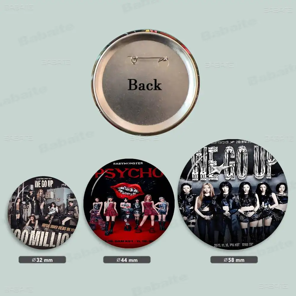 Kpop B-Babymonster 32/44/58MM Perni di bottoni personalizzabili Carino Divertente Distintivo creativo Decorazione di gioielli Regali per gli amici