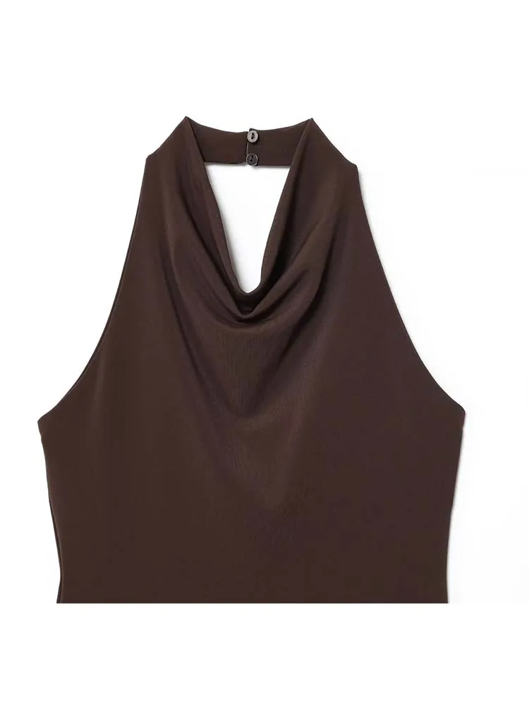 فستان طويل برسن ومكشوف من الخلف لعام 2025 للنساء صيفي مطوي من التل فساتين حفلات نسائية أنيقة جديدة ﻿