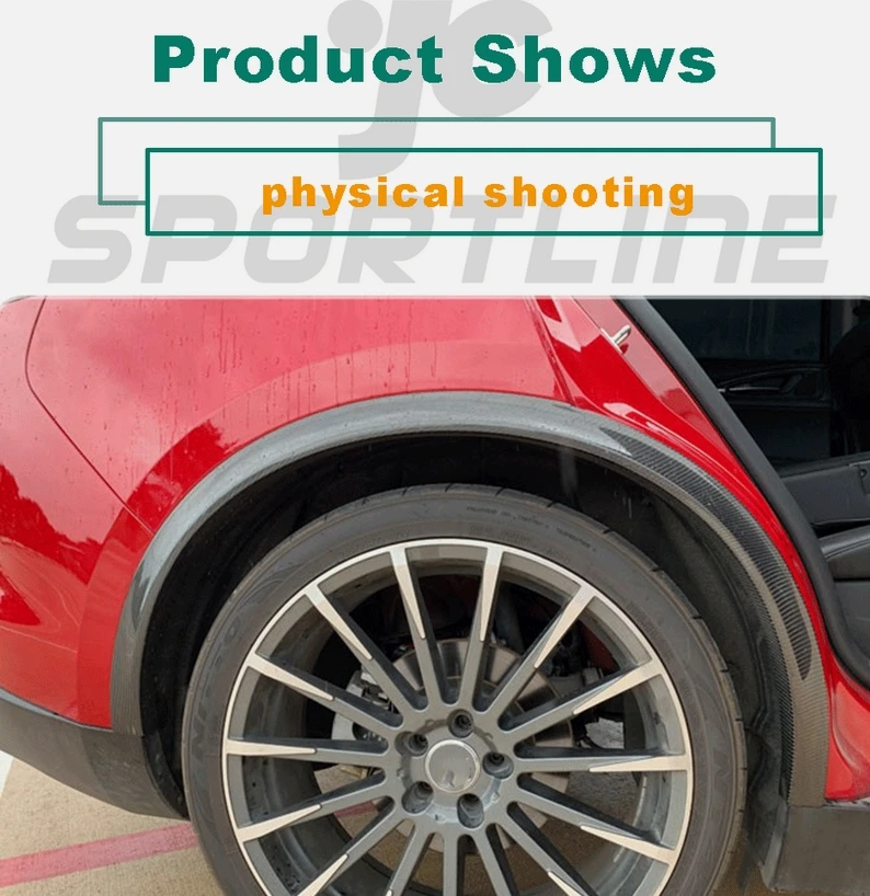 Carbon Fiber Car Wheel Eyebrow Arch Trim Lips Fender Flares Protector for  Stelvio 2017-2019