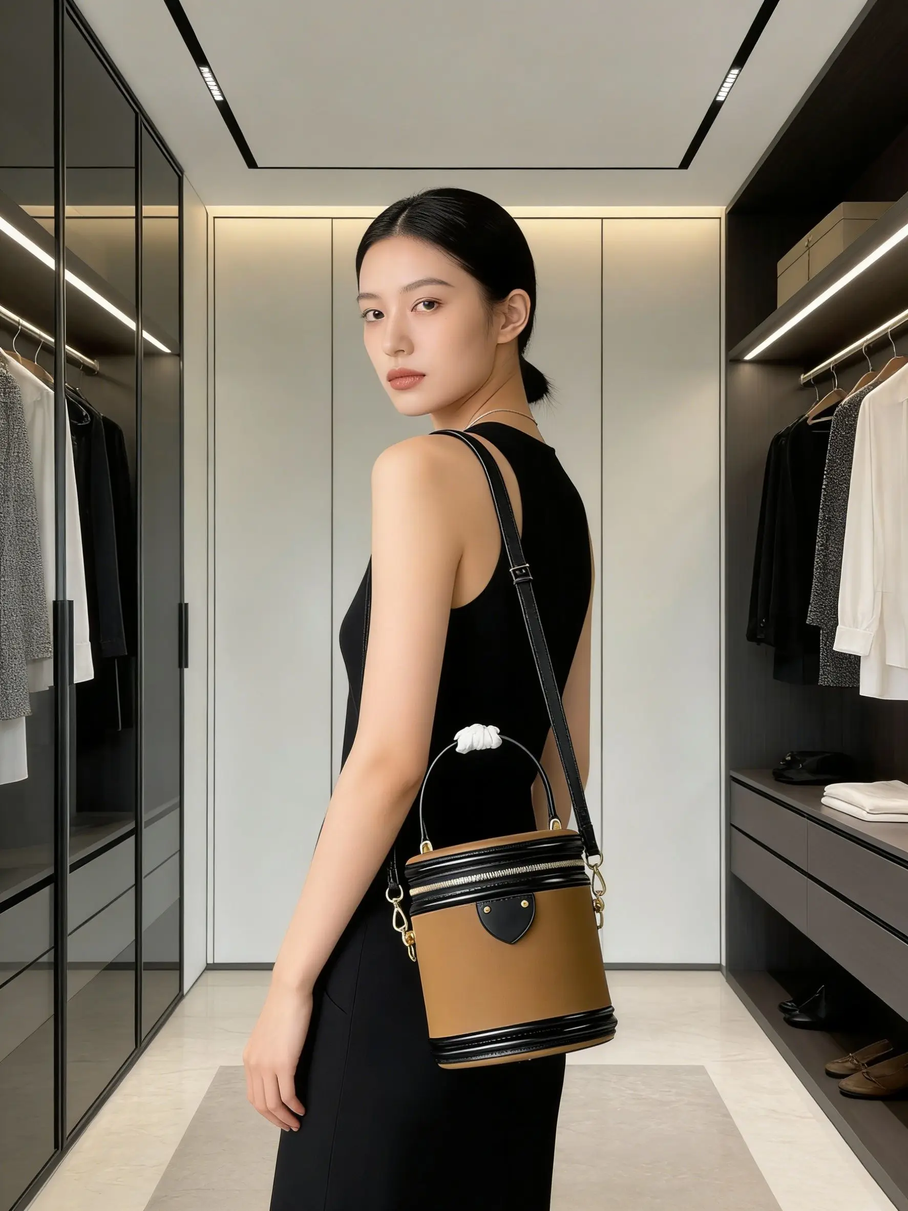 

Bucket bag female new fashion cross-body niche cylinder one-shoulder portable Women's luxury handbags
