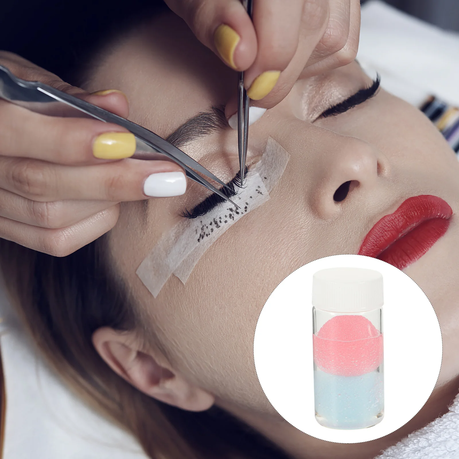 2 個まつげピンセットクリーナーエクステンション用小型大容量スポンジボールラッシュエクステンション用品クリーニングツール