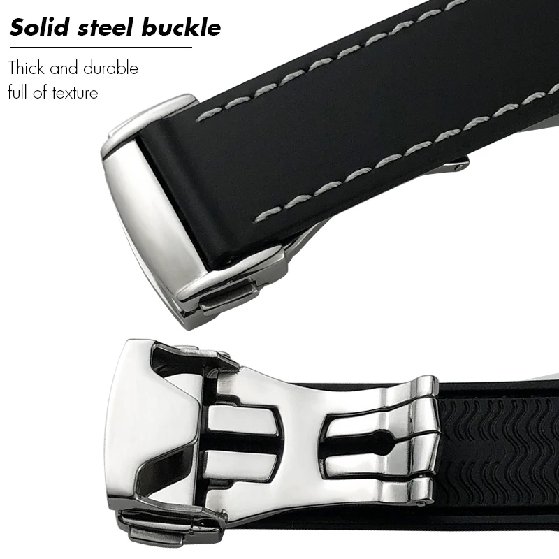 19 مللي متر 20 مللي متر 21 مللي متر 22 مللي متر نهاية منحنية المطاط لينة سيليكون حزام الساعات ل أوميغا ساماستر AT150 رولكس الغواصة أوريس زينيث حزام ساعة اليد #4