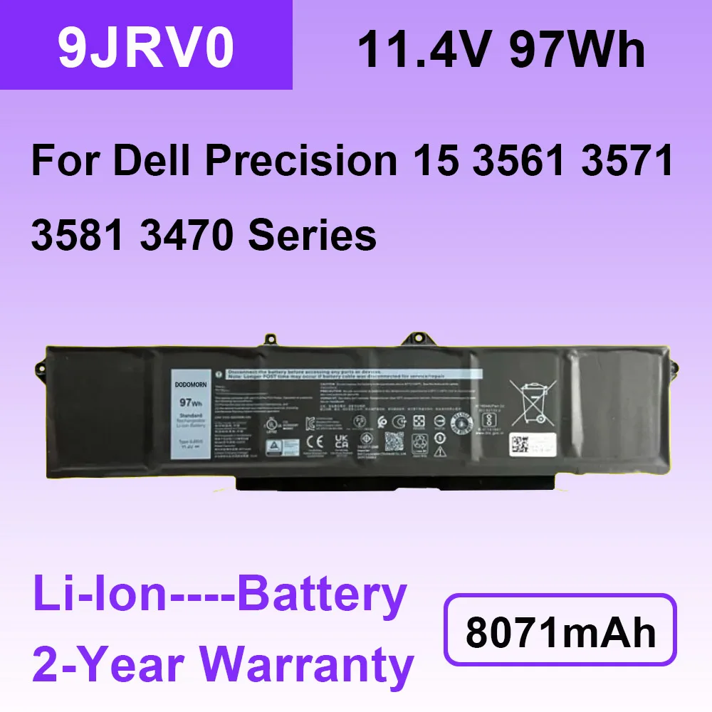 

Аккумулятор 9JRV0 для ноутбука DELL Precision 15 11,4 8071 3561 3571 3581