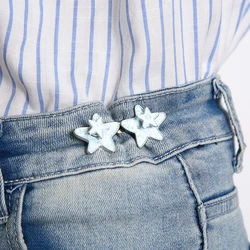 1/2/4 Pair Women Adjustable Metal Star Belt Seamless Invisible Waistband Buckle Jeans Waist Tightening Tool No Sewing Required