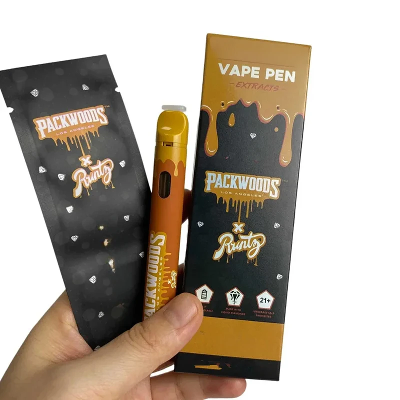 5szt Packwoods X Runtz Runty Vape Pen 1ml Empty Pod Ceramic Coil Device Akumulator 380mAh z opakowaniem na gruby olej