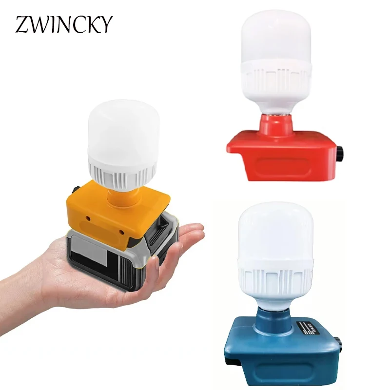 Portable Light Bulb With Knob Switch Work Light For Milwaukee Makita Dewaltt EINHELLL 18V Lithium Battery Bulb Work Light