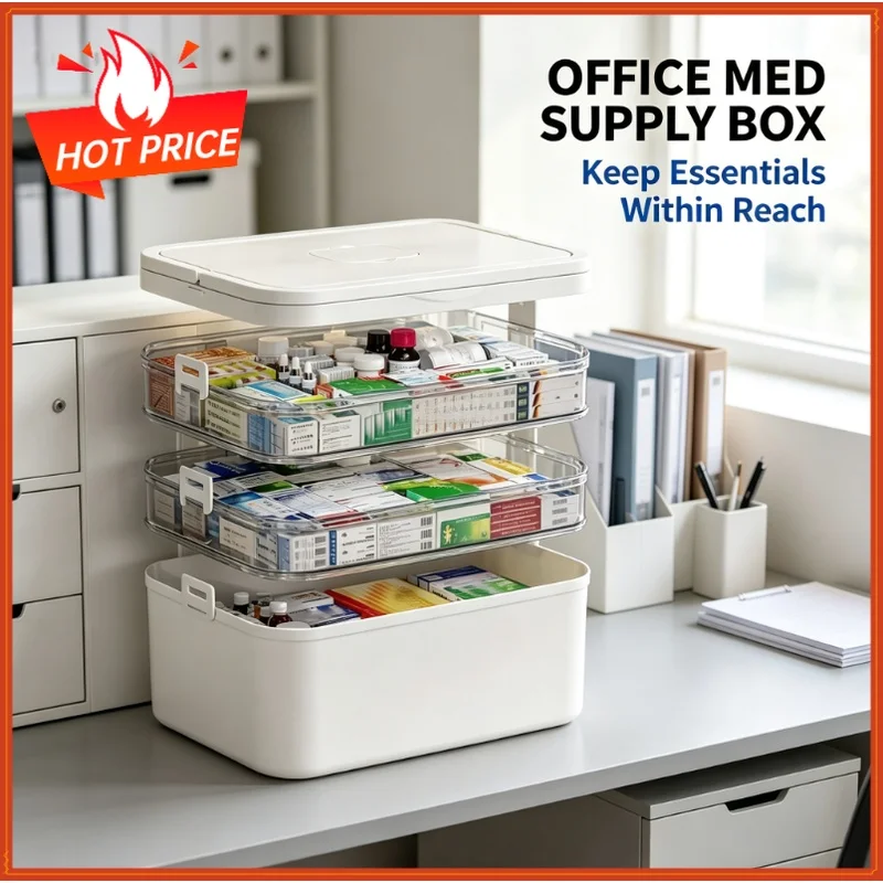 Waterproof Multi-Layer Large Capacity Pill Box | Portable Medicine Organizer for Home, Under Bed & Travel Medication Storage