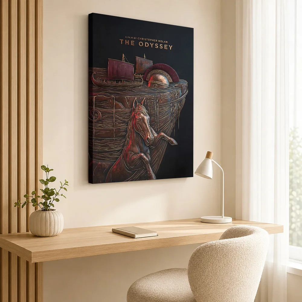 The Odyssey Christopher Nolan Movie Canvas Painting Poster Custom Vintage Movie Canvas Wall Art for Home Theater Bedroom Decor