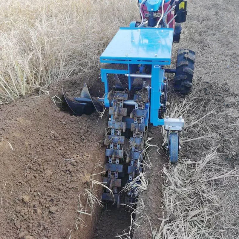 Handheld Manual Chain Trencher Mini Farm Ditcher Garden Drainage Pipeline Trenching Tool Compact Soil Cutting Equipment