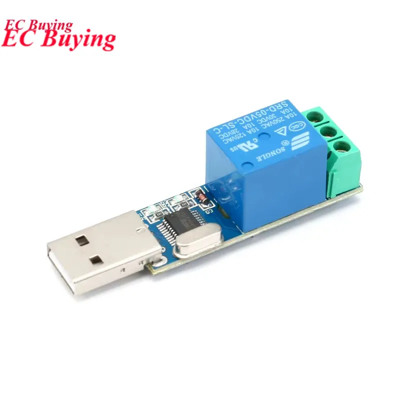 10Pcs-1pc LCUS-1 type USB Relay Module Electronic Converter PCB USB Intelligent Control Switch SRD-05VDC-SL-C 5V 10A Rele