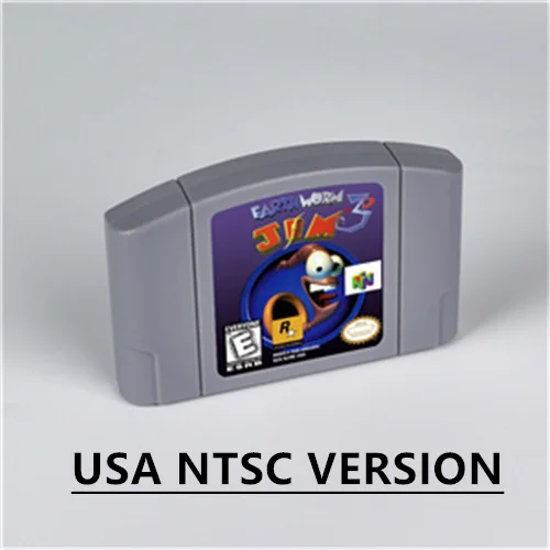 Earthworm Jim 3D for Retro 64  Bit Game Cartridge USA Version NTSC FormatChidren Gift Gaming