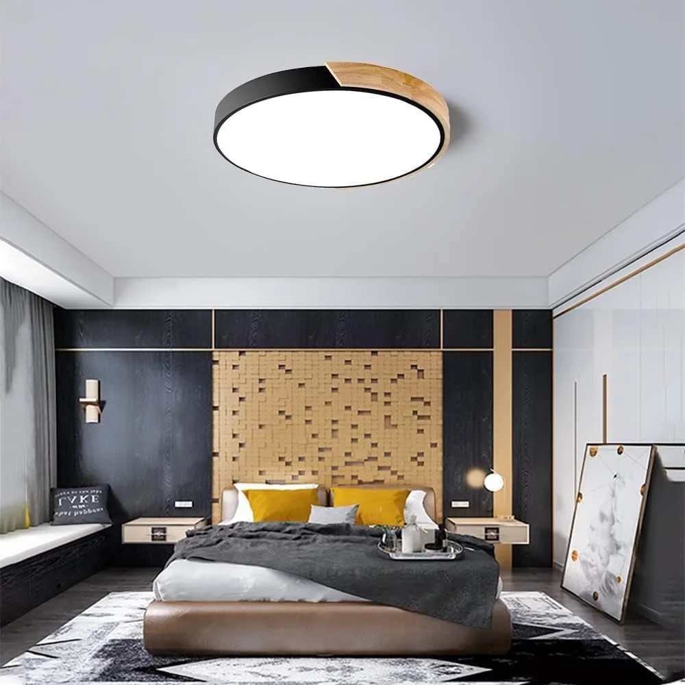 Modern Ceiling Lamp LED Surface Mount Ceiling Light 40CM Ultra Thin Lighting Wood Lamp Fixture Living Room Home Decor Balcony