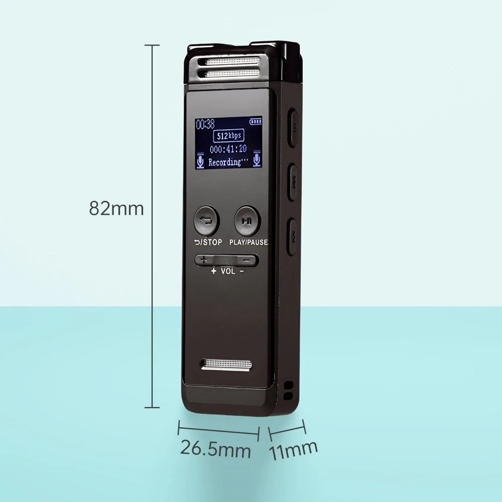 N37 Zinc Alloy Digital Voice Recorder Built-in Flash Card 32G Maximum 1536kbps Recording Quality 144hrs Storage Length LCD Scree