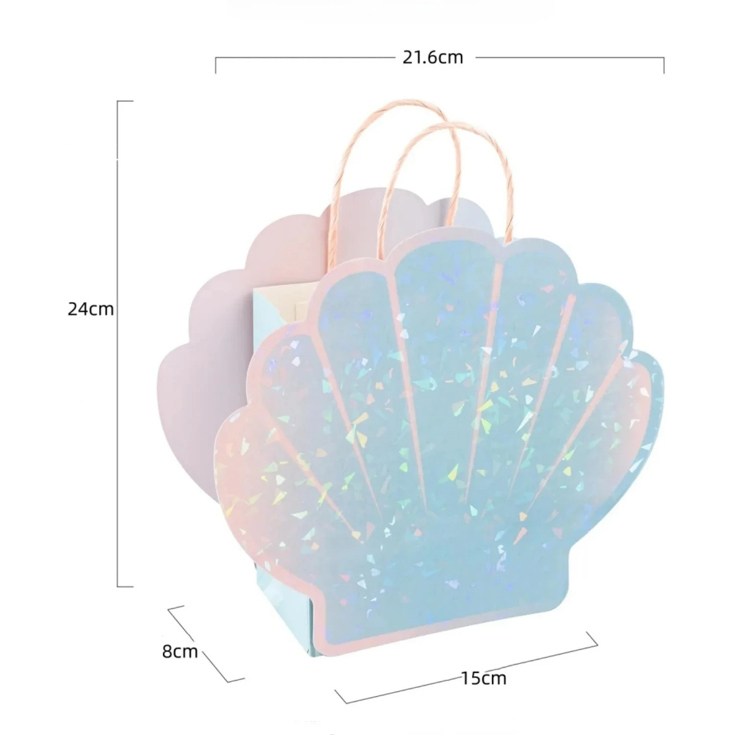 6-24PCS Mermaid Shell Party Favor Bags Paper Candy Goodie Treat for Underwater Ocean Themed Birthday Decoration Picnic Supplies view 6