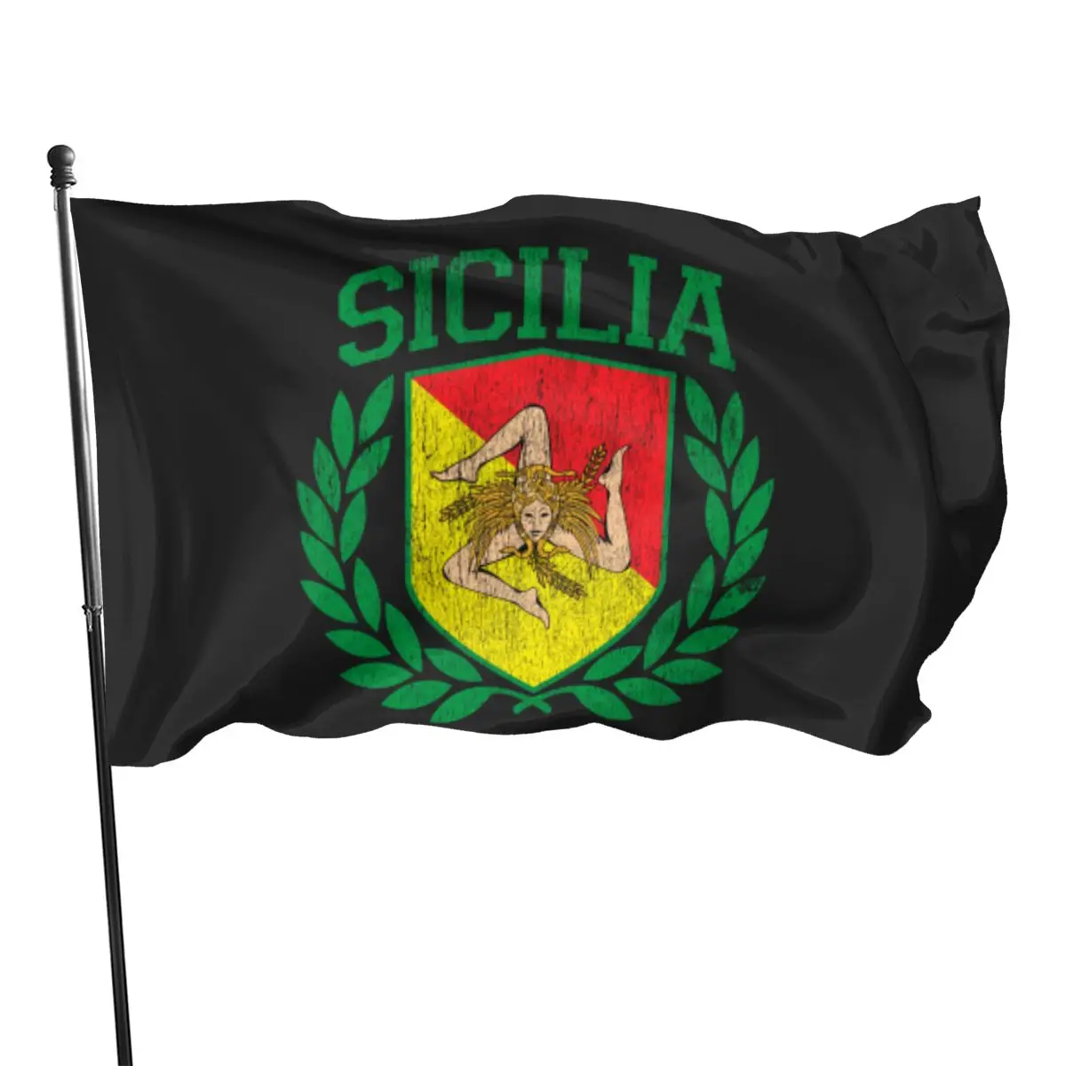 Sicily Flag Vivid Color and Italy Sicilian Flags Polyester with Brass Grommets Indoor and Outdoor Decoration for Women Men Gift