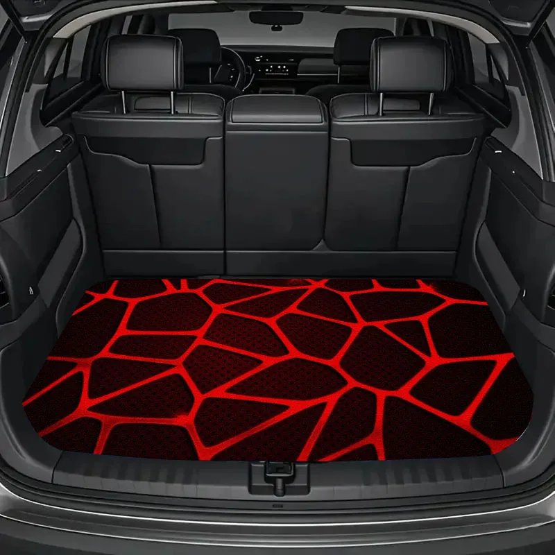1pc Car Decorative Print Trunk Mat, A Must-Have For Travel, Universal For Various Car Models, An Indispensable Interior Decorati