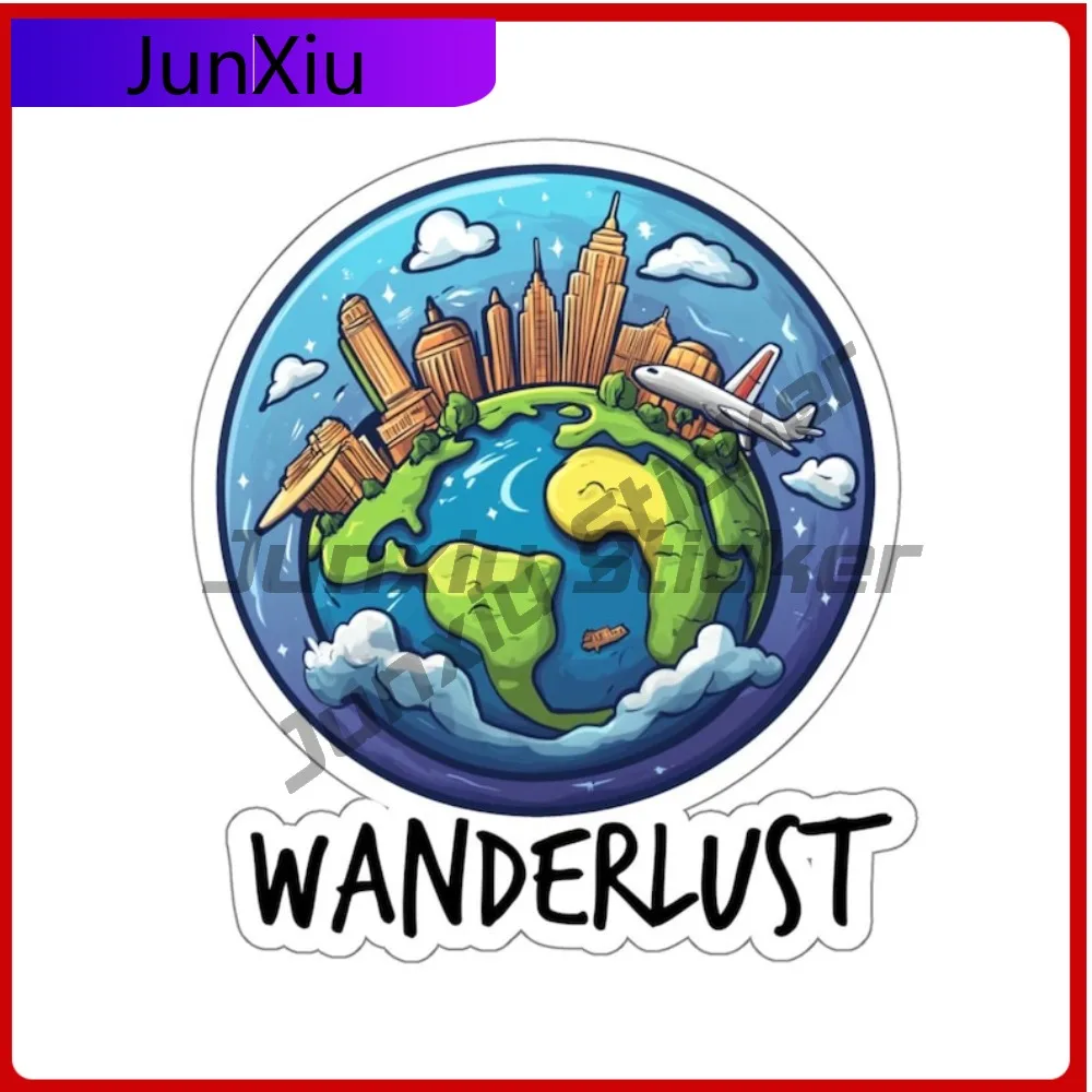 

Wanderlust World Travel Vinyl Sticker Globe Trotter Adventure Explore Decor Decal For Suv Window Motorcycle Bumper Truck Laptop