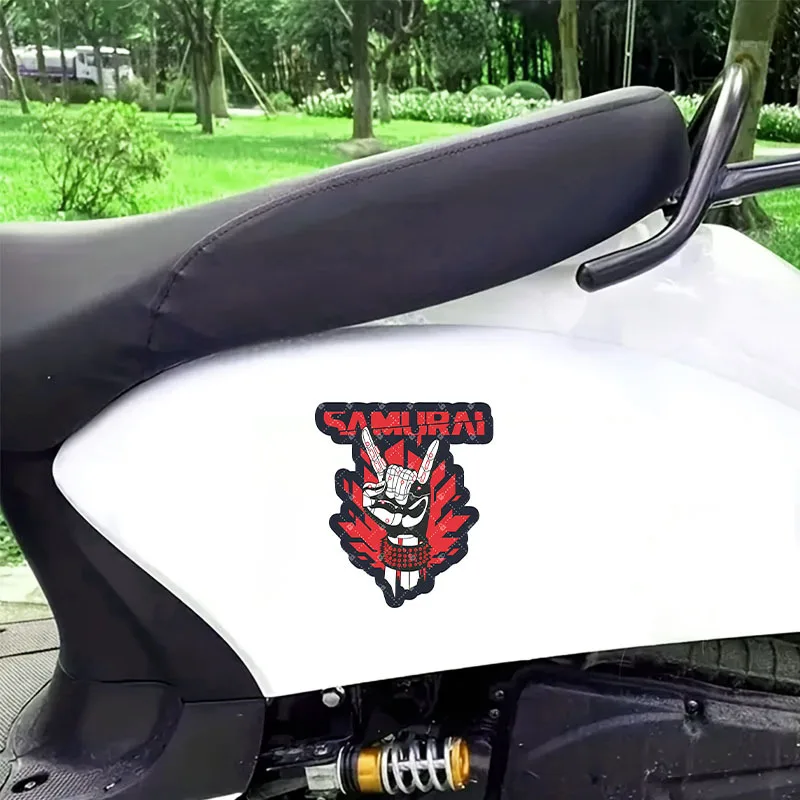 1개 독특한 사무라이 록 아이덴티티 데칼 - 전통과 록 스타일을 결합한 방수 비닐 스티커 (자동차, 노트북, 가젯용)