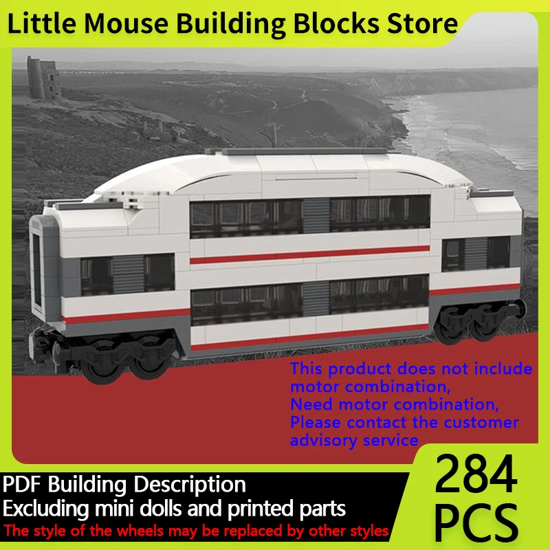 

City Car Model MOC Building Bricks High Speed Train Passenger Car Modular Technology Gifts Holiday Assemble Children Toys Suit
