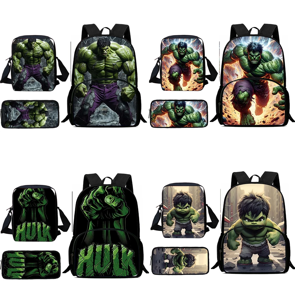 

Child Backpacks Movie The Hulks Shoulder Bag Pencil Case Pupil Large Capacity School Bags for Boys Girls Best Gift