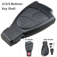 2/3/4 Buttons Smart Car Key Fob Shell Auto Car Key Case Replacement Remote Cover Fit for Mercedes-BenzC M B E CL SL Key Shell