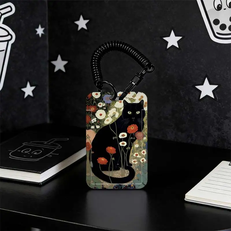 Card Protective Case for Stretchable Spring Cord Student Bus/Meal Card Protection Case Kpop Photocard Holder Photo Protector