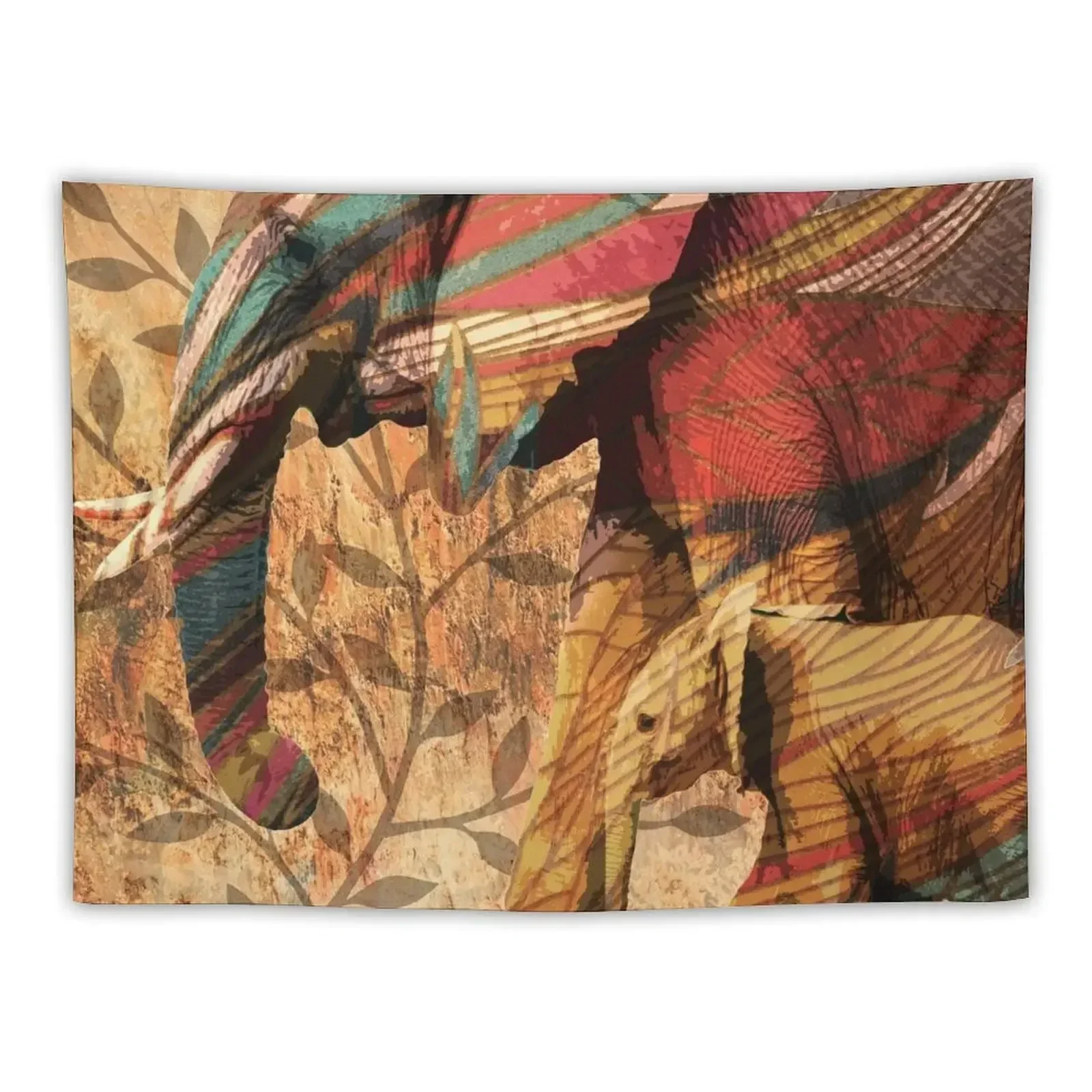 

Elephants African Patterned Elephant Design Tapestry Decoration Wall Room Decor Aesthetic Tapestry