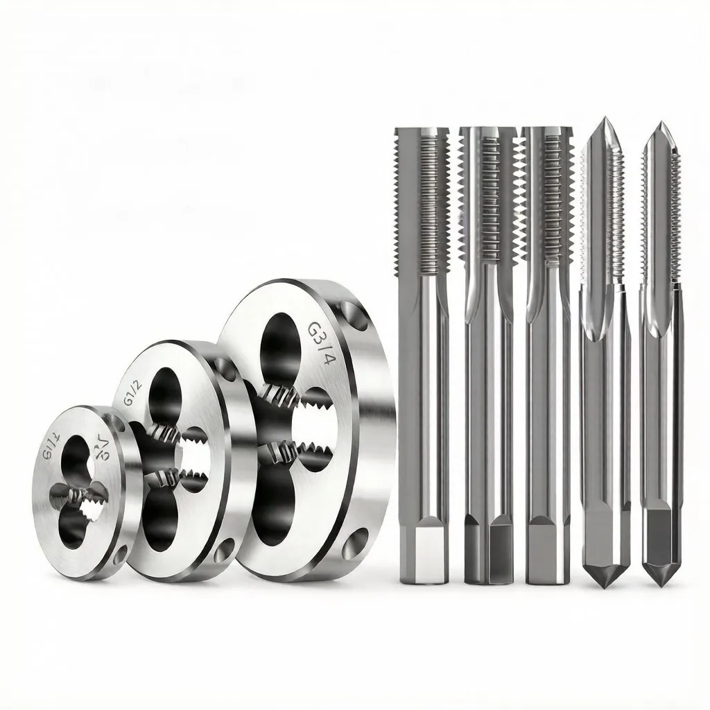 1Set 1-8 10 12 14 16 18 20 24 28 32 Metric HSS Right Hand Tap and Die Threading For Tool Machining 1-12 1-24