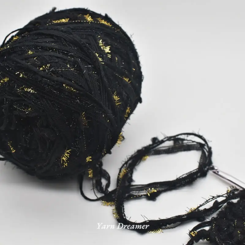 Gold Glitter Yarn for Crochet Wool Silver Sequin Yarn 100g Puffy Yarn Crochet Thread Black Bag Yarns for Knitting and Crochet