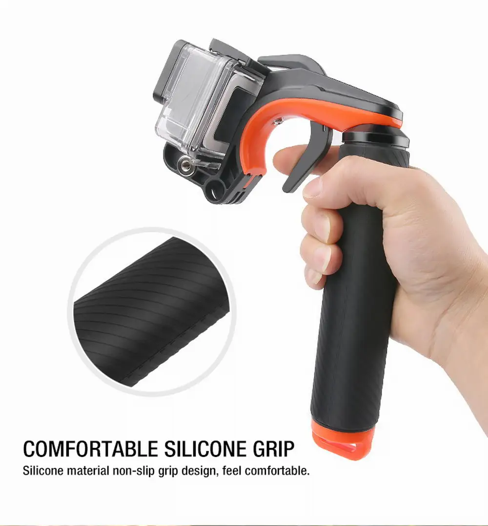 2-em-1 gatilho barra de flutuabilidade haste de flutuabilidade para gopro hero6/5/4/3 + osmo obturador gatilho flutuabilidade vara selfie vara acessórios