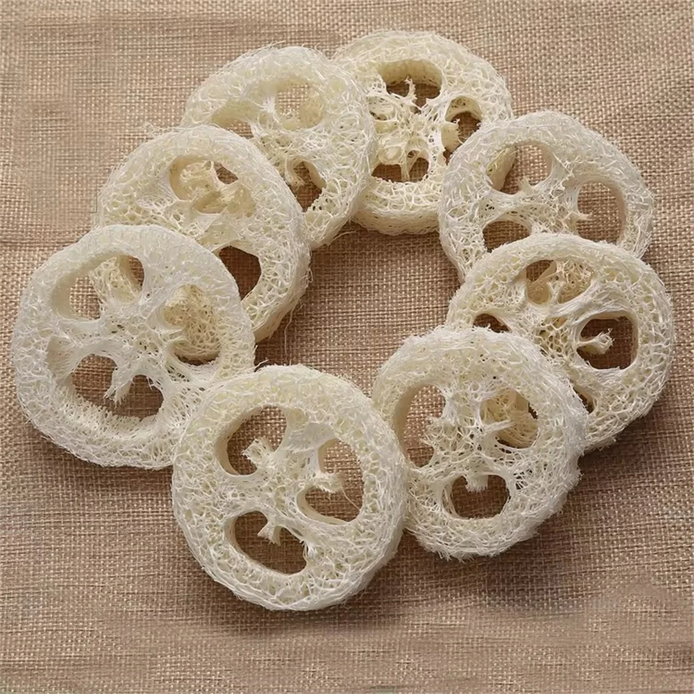50pcs/lot 8CM Natural Luffa Sponge, Large Size Luffa Sponge, Custom Cleaner, Natural soap holder Sponge Cleaner,