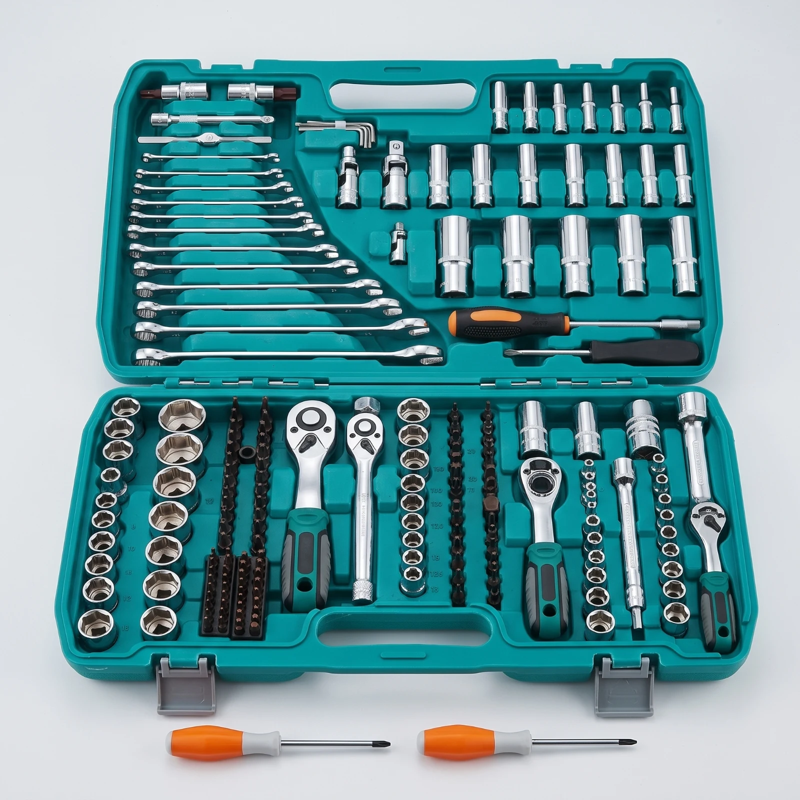 Socket and Ratchet Set Chrome Vanadium Mechanic Tool Set Mechanics Tool Kit 72-Tooth for Diyers, Automotive Repair, Garage