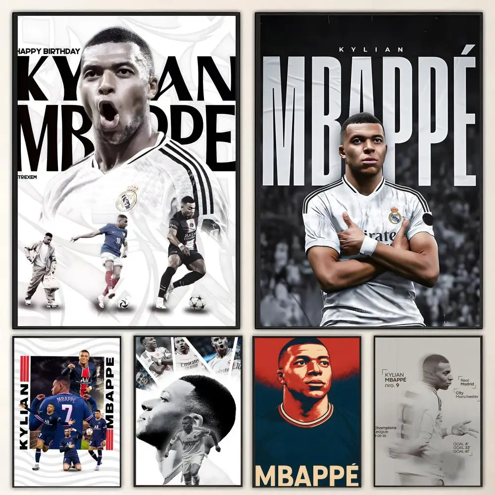 Poster HD art, waterproof, sticky wall, home decoration (living room, bedroom, bar), aesthetic Sports Football  M-MbappeS