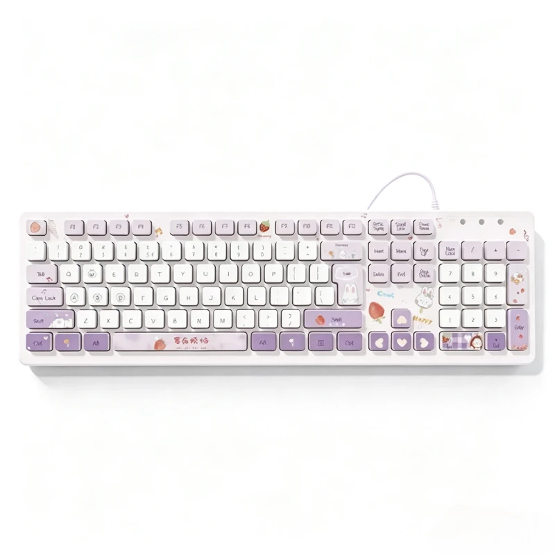 Cute Clean Wired Keyboard Gaming Entertainment Accessories Chocolate Touch Silent Keyboard Laptop Accessories