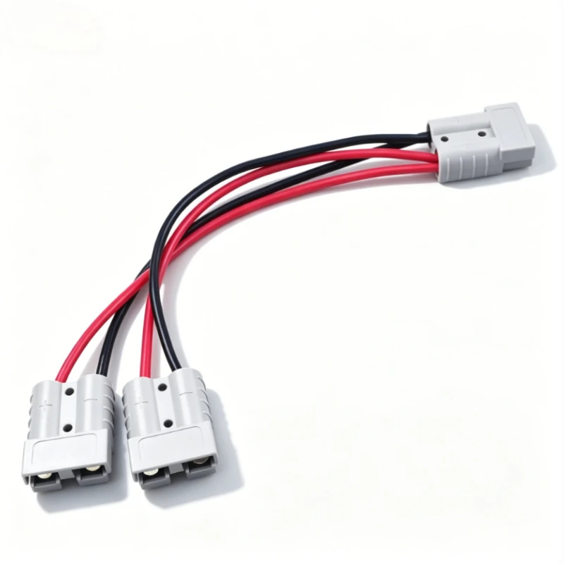 10AWG 50A Y-Type Splitter Cable Quick Connect Heavy Duty Connector for Winch Trailer Battery and High Power Devices
