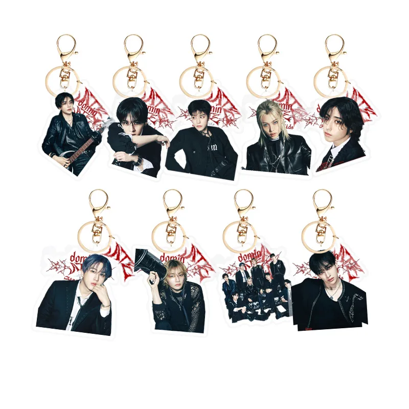 Popular Korean idol group acrylic keychain album ATE five-star pendant key Bang Chan Lee peripheral car chain bag accessories