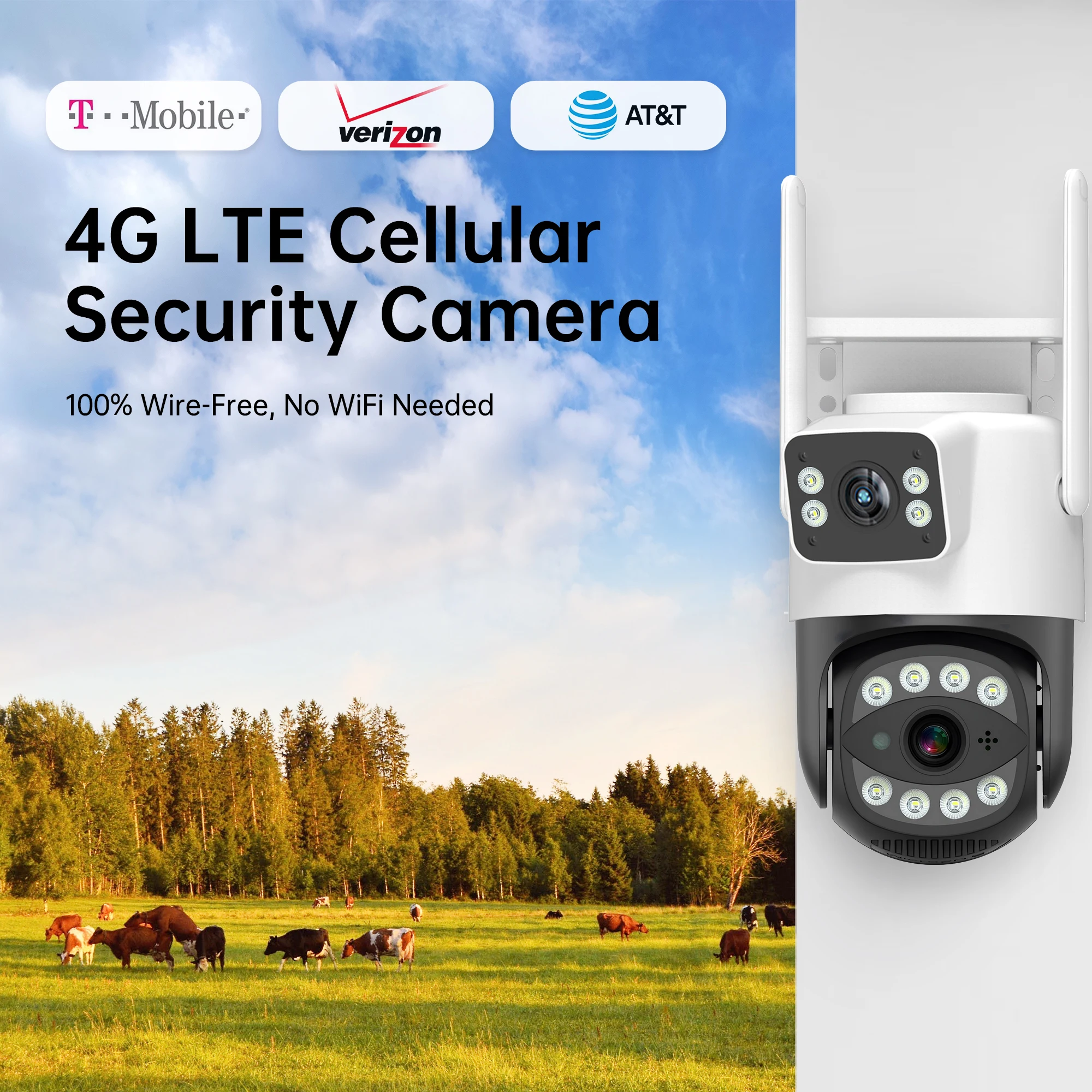 Imagem -03 - Câmera 4g com Cartão Sim 6mp 3k Tela Dupla Lente Dupla 2.4 5.8g Wi-fi ip Ambiente Externo à Prova Dágua Ptz Cctv Proteção de Segurança