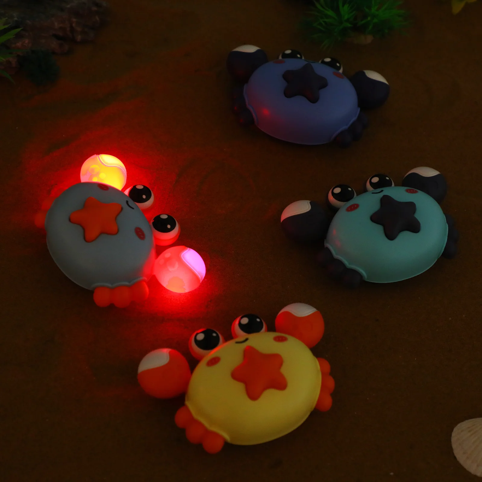 4 pièces enfants tirer vers l'arrière crabe voitures presse pour aller lumière interactive ramper bébé crabes Goodie sac bourrages prix de classe