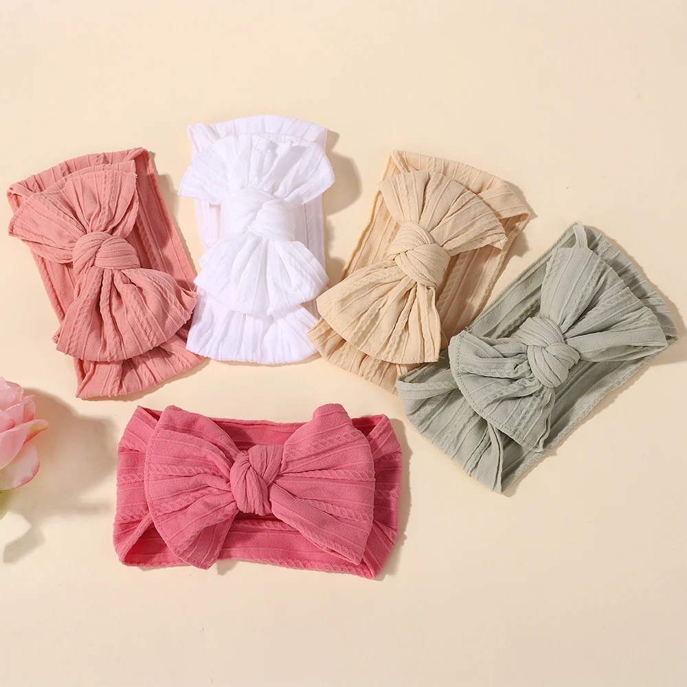 10 Stück, zufällige Farben, Nylon-Haarband für Babymädchen, elastisch, handgefertigte Schleife, modisches Kopftuch, Baby-Haarschmuck. – Detail 9