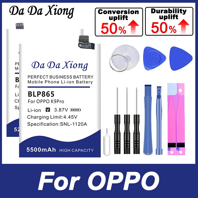 

DaDaXiong Новый BLP929 BLP865 BLP809 BLP833 Аккумулятор для OPPO Realme Reno Nord CE ONE PLUS Q2 X3 X7 8 K9 10 V15 A17 A57 Pro + 5G